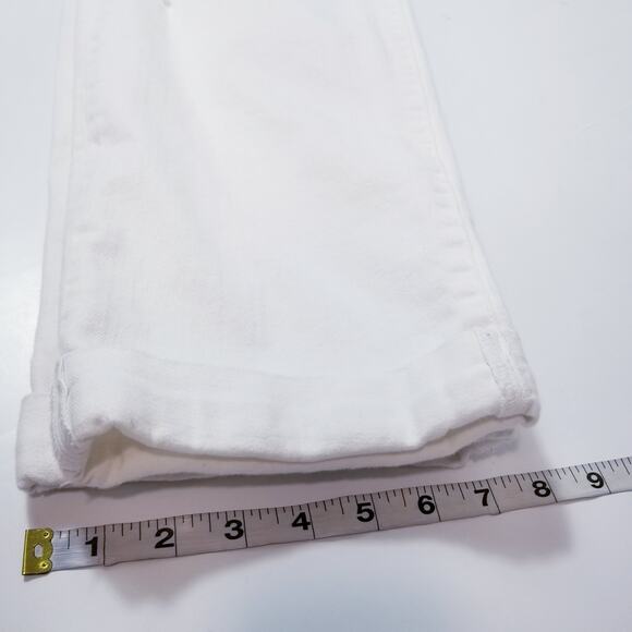 Liverpool The Girlfriend Luna White Mend Distressed Jeans High Rise Rolled Hem - Picture 8 of 13